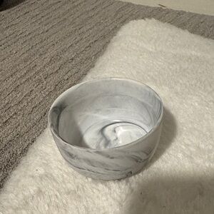 CB2 Marble-Style Ceramic Bowl in Gray and White